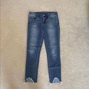 Articles Of Society Blue Skinny Jeans with Distressed Hem